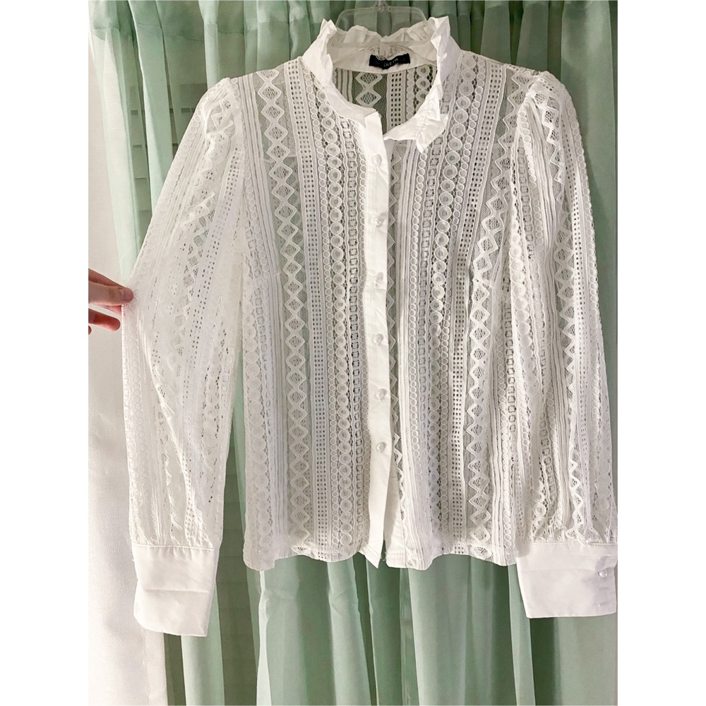 Lace Button Down Blouse